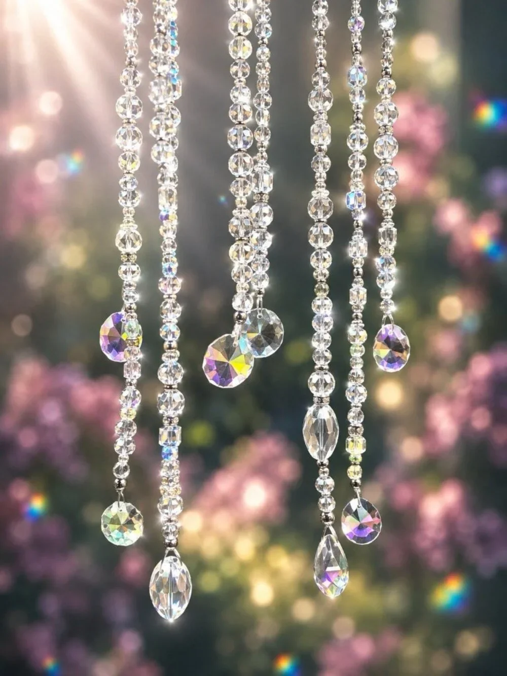 REIMAGINED Crystal Crown Sun Catcher AB Crystals Rhinestones  Glass Hanging NWT
